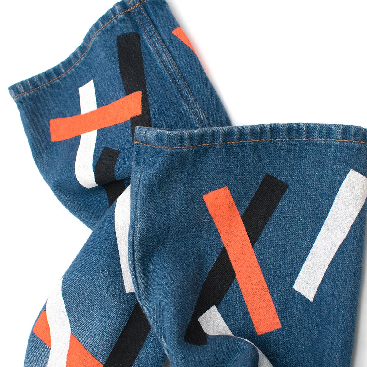 Christopher Kane Denim Jeans with Multicolor Paint Detail Size 26 1