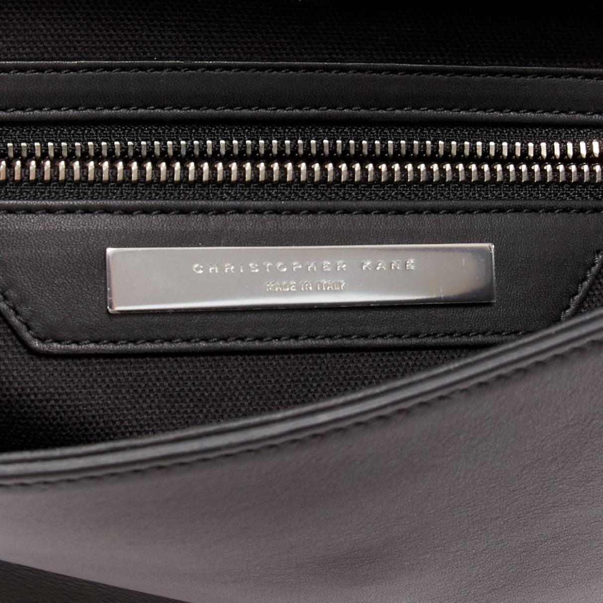 CHRISTOPHER KANE Dual black yellow scaled leather plastic strap reversible bag For Sale 5