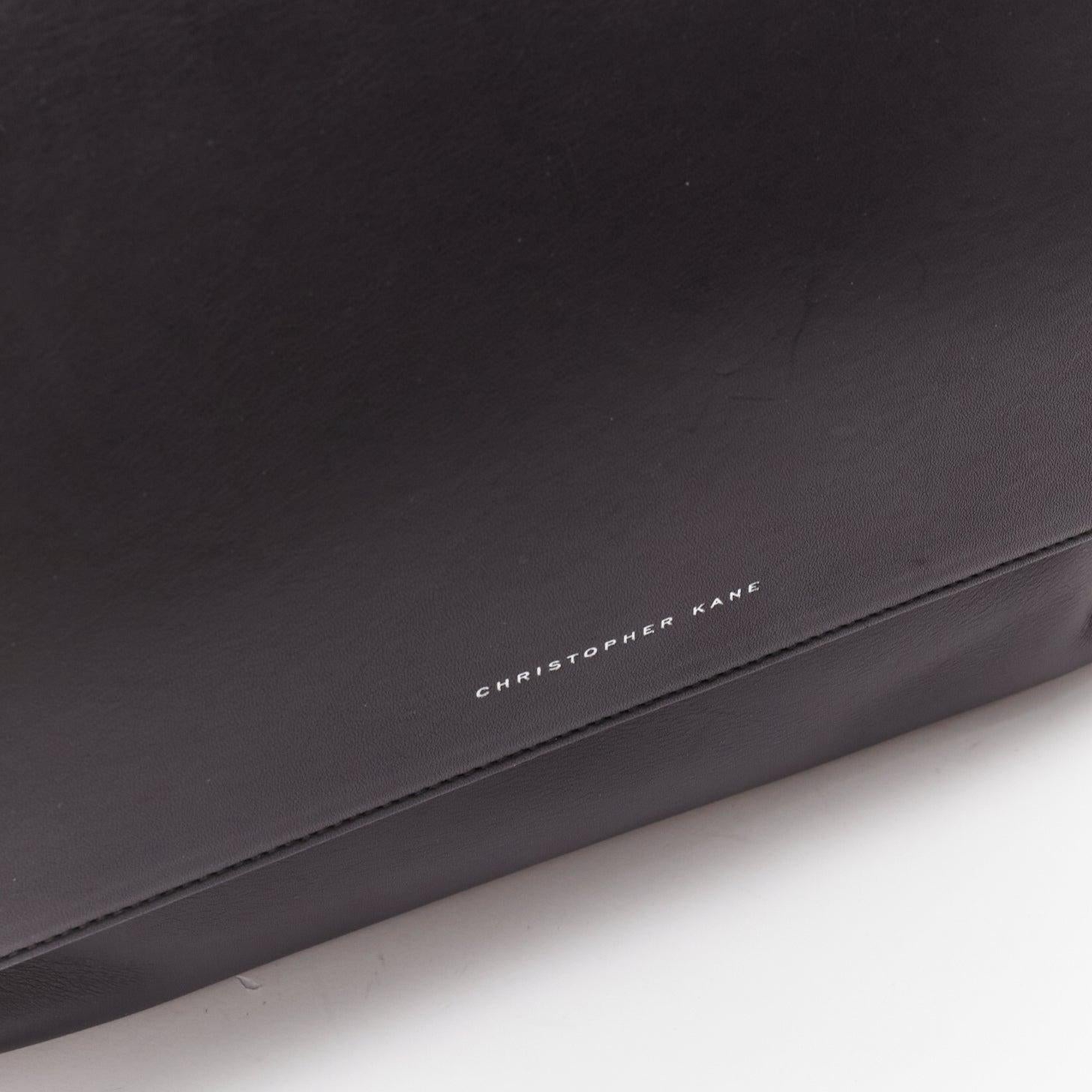 CHRISTOPHER KANE Dual black yellow scaled leather plastic strap reversible bag For Sale 3