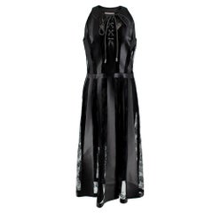 Christopher Kane Faux Leather and Lace Midi Dress - Size US 8