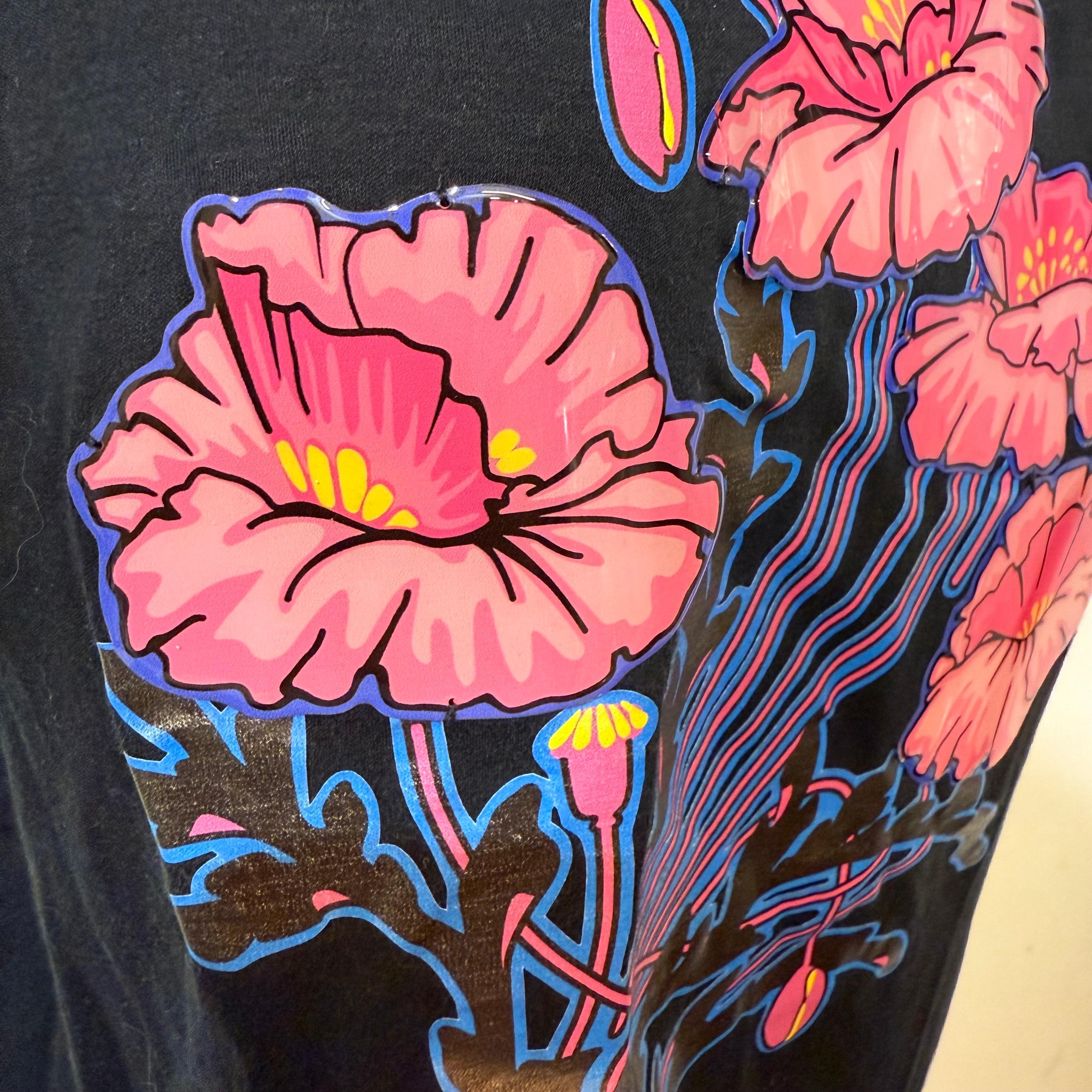Nero Christopher Kane - Maglietta floreale taglia M. T. I. in vendita