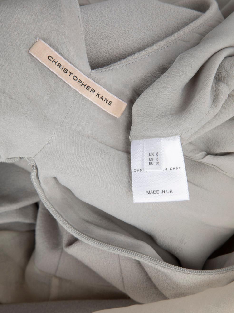 Women's Christopher Kane Grey V-Neck Midi Layered Dress Size S For Sale