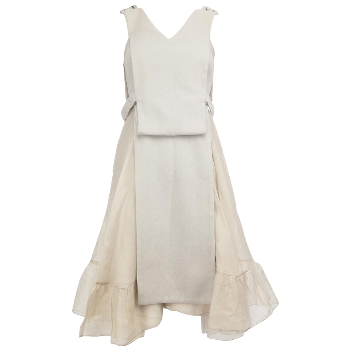 Christopher Kane, robe midi superposée grise à col en V, taille S en vente