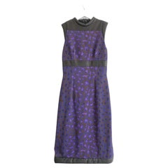 Christopher Kane Leopard Brocade & Quilted Leather Dress