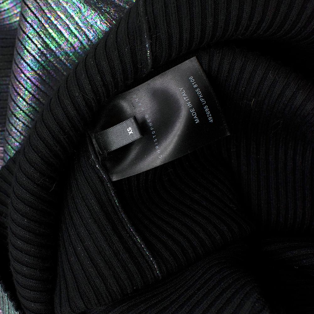 Black Christopher Kane Metallic Ribbed Knit Midi Dress - Size XS