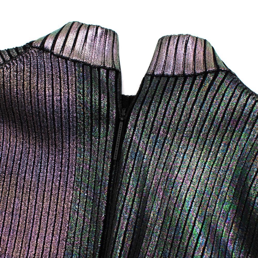 Christopher Kane Metallic Ribbed Knit Midi Dress - Size XS 3