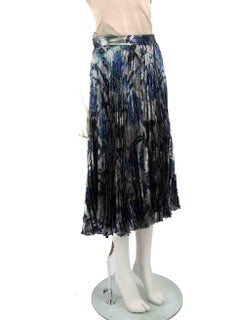 Christopher Kane Metallic Silk Floral Midi Skirt Size M