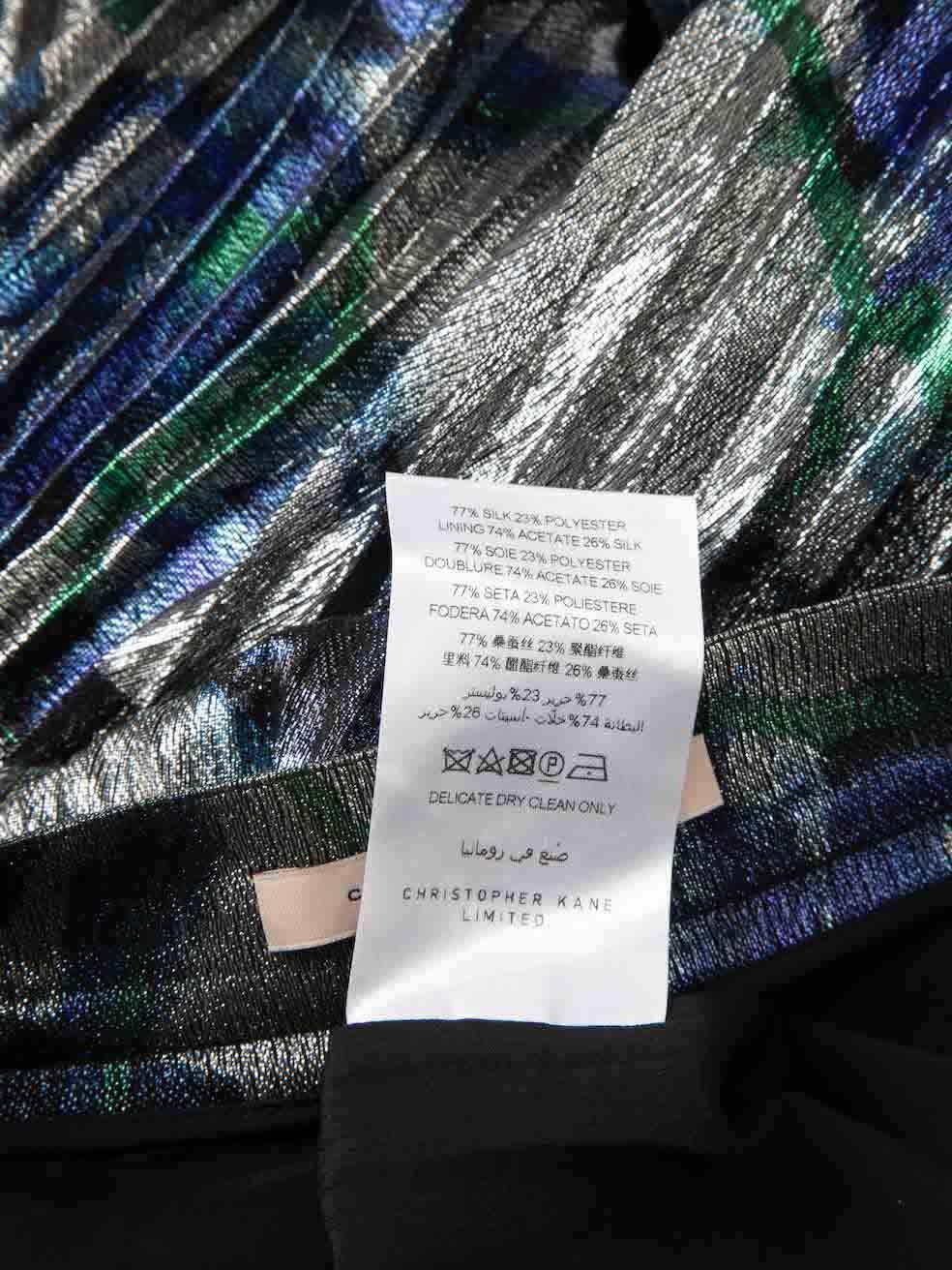 Christopher Kane Metallic Silk Floral Midi Skirt Size M For Sale 3