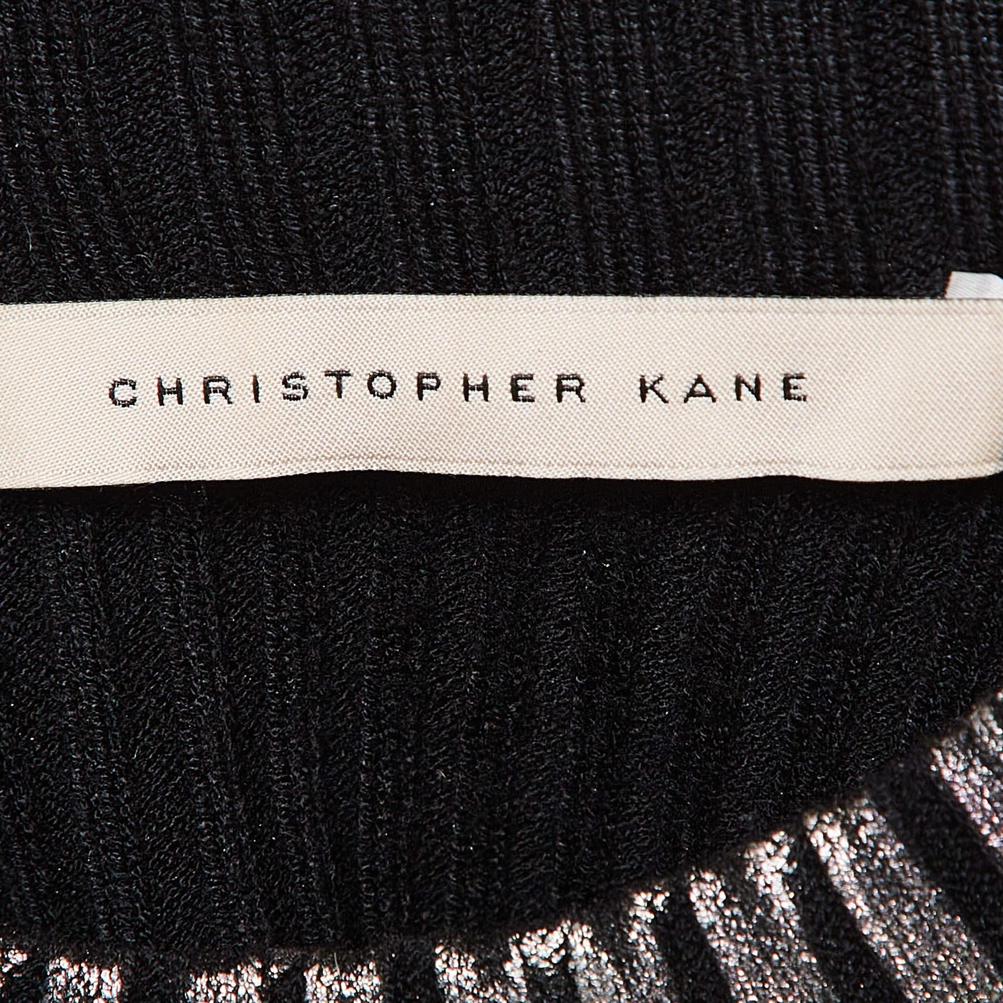 Christopher Kane - Robe moulante en maille côtelée imprimée feuilles multicolores M Excellent état - En vente à Dubai, Al Qouz 2