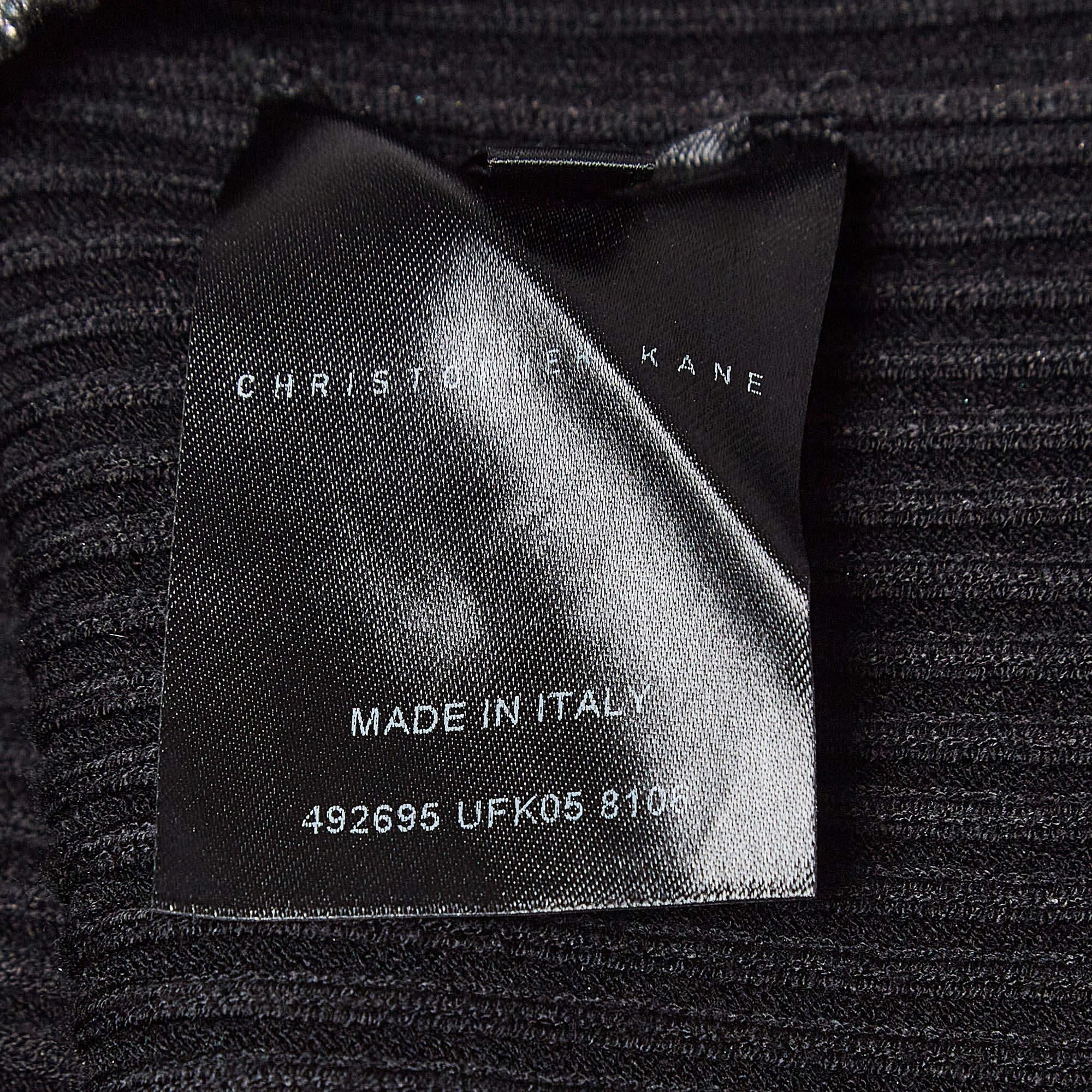 Christopher Kane - Robe moulante en maille côtelée imprimée feuilles multicolores M Pour femmes en vente