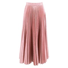 Christopher Kane Pleated Checked Metallic Pink Skirt - Size US 4