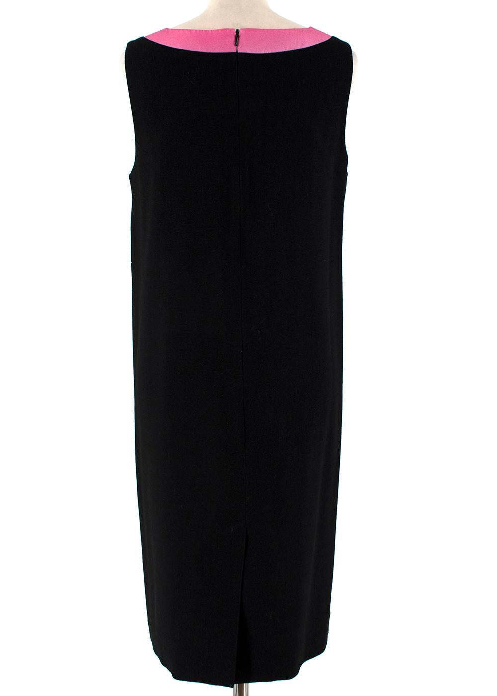 Christopher Kane Rainbow Collar Black Wool Dress - Size US 8 In Excellent Condition For Sale In London, GB
