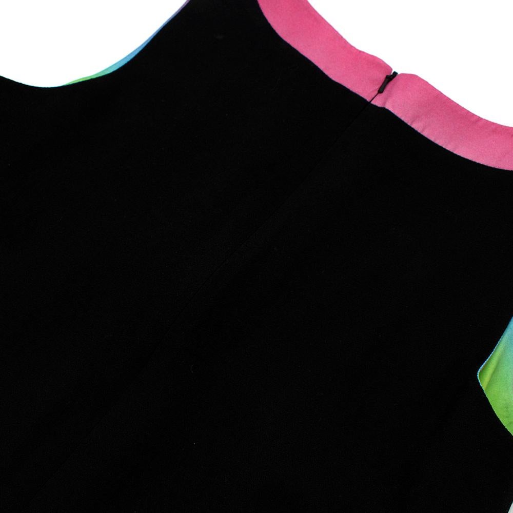 Women's or Men's Christopher Kane Rainbow Collar Black Wool Dress - Size US 8 For Sale