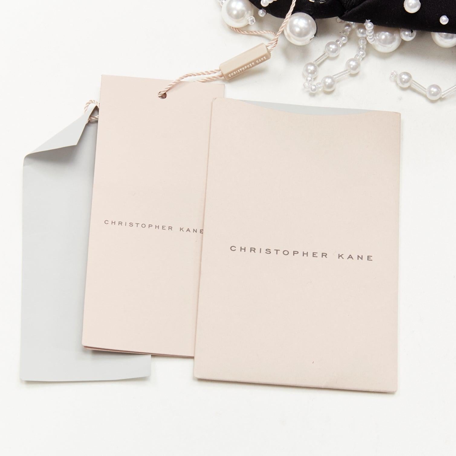 CHRISTOPHER KANE Runway pearl embellished black satin evening bag 6