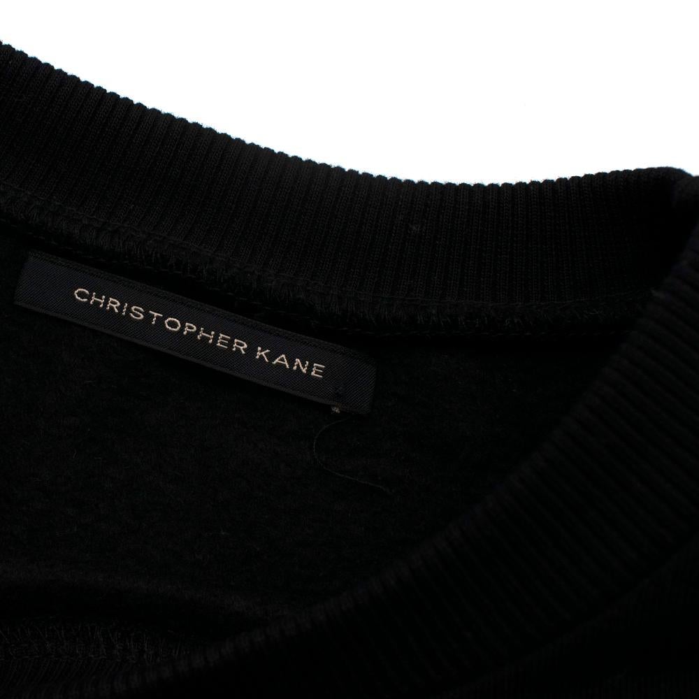 Christopher Kane Sheer Black Lace Flower Applique Sweatshirt - Size US 8 For Sale 5