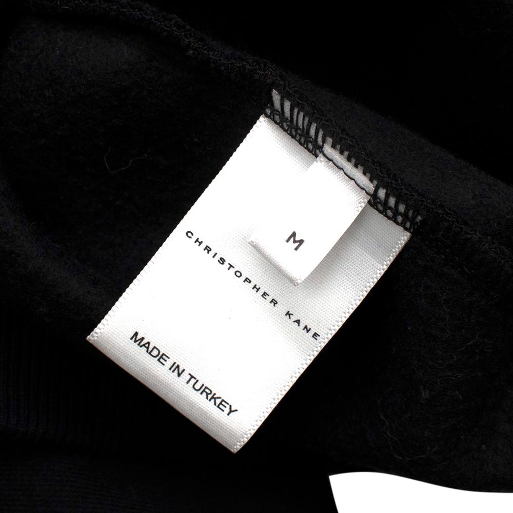 Christopher Kane Sheer Black Lace Flower Applique Sweatshirt - Size US 8 For Sale 1