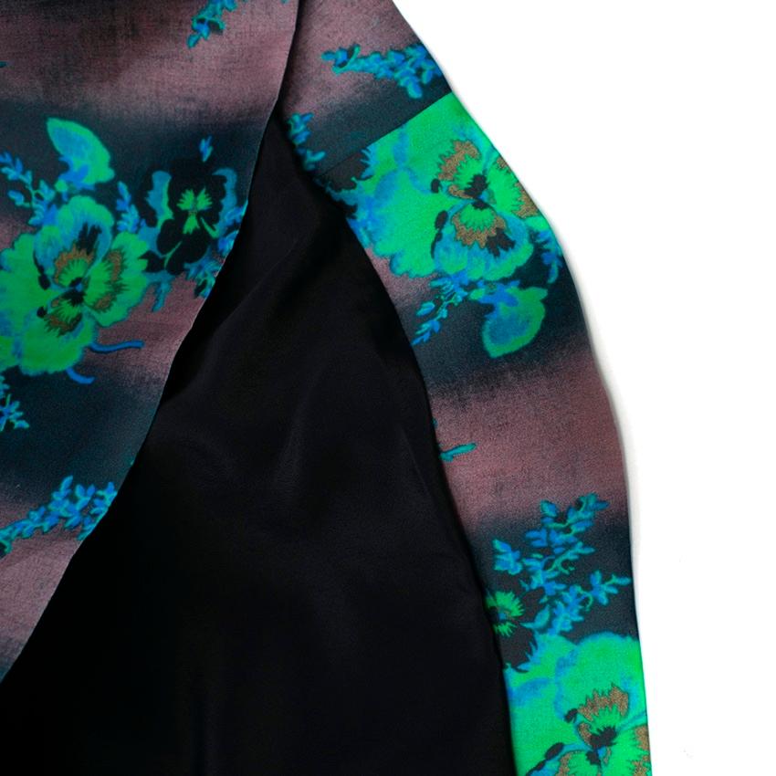 Christopher Kane Silk Floral Pleated Maxi Skirt Size US 8 In New Condition In London, GB
