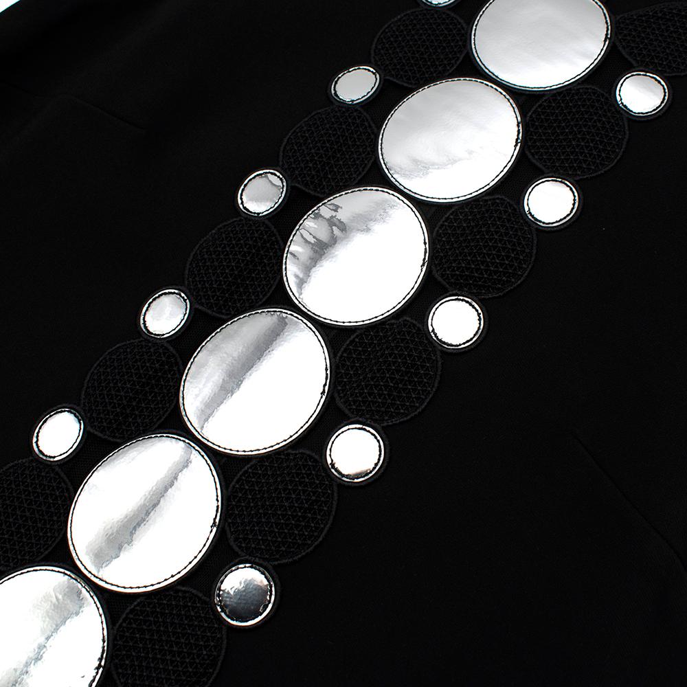 Women's or Men's Christopher Kane Silver Embellished Black Shift Dress - Size US 10 For Sale