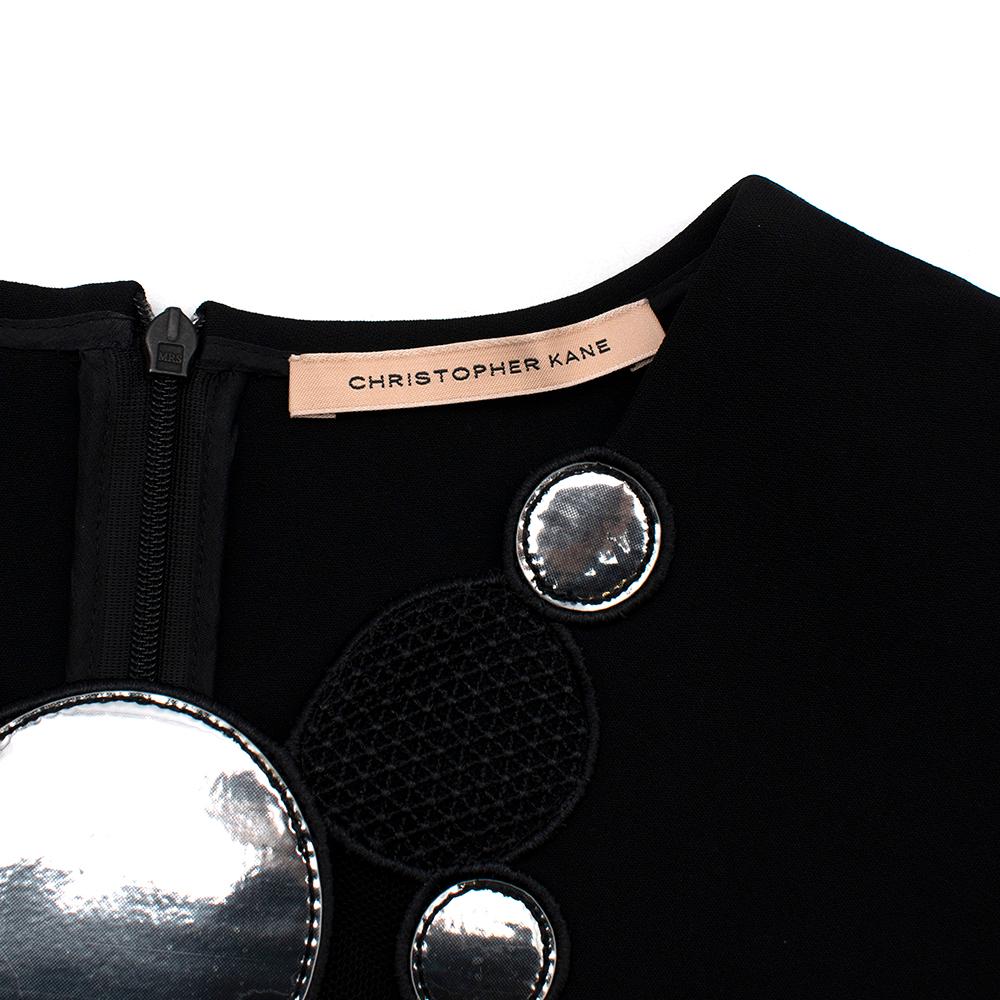 Christopher Kane Silver Embellished Black Shift Dress - Size US 10 For Sale 1
