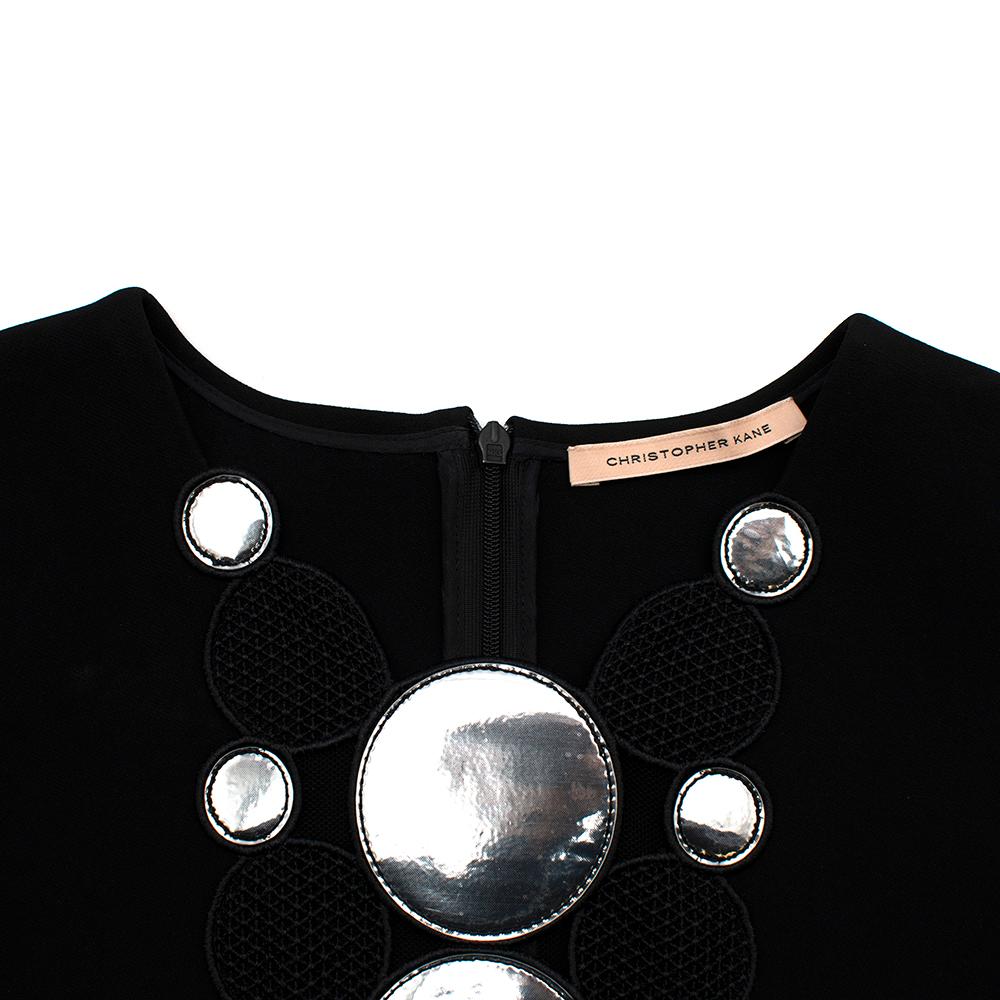 Christopher Kane Silver Embellished Black Shift Dress - Size US 10 For Sale 2