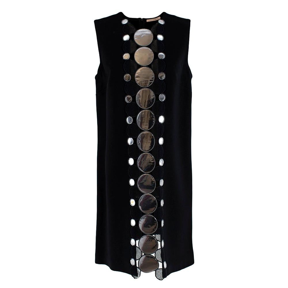 Christopher Kane Silver Embellished Black Shift Dress - Size US 10 For Sale