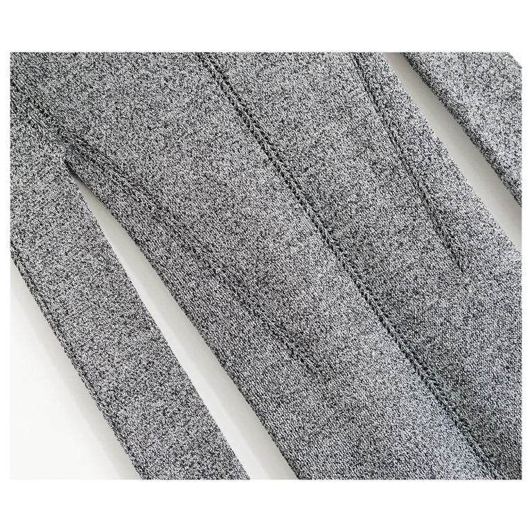 Christopher Kane silver lurex knit skinny sweater For Sale at 1stDibs