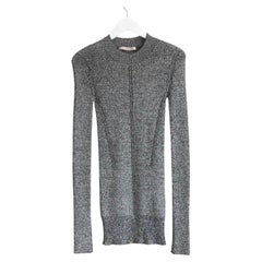 Christopher Kane silver lurex knit skinny sweater