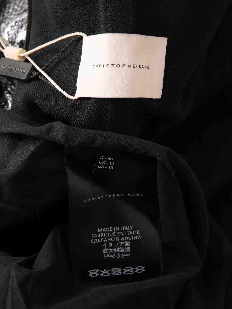 Christopher Kane Silver Snakeskin Sequin Midi Dress Size XL For Sale 2