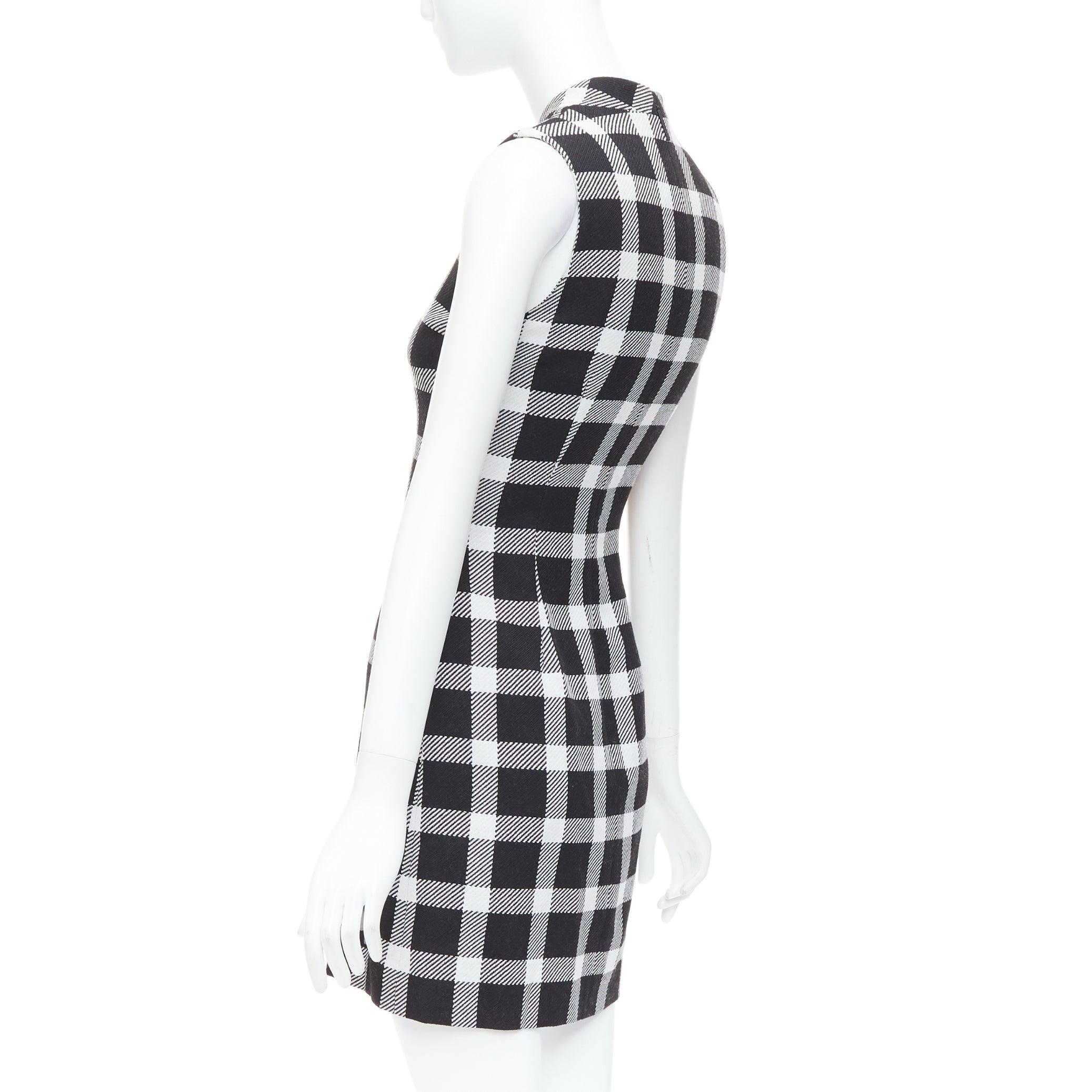 CHRISTOPHER KANE virgin wool multicolor orchid plaid print dress IT38 XS For Sale 1