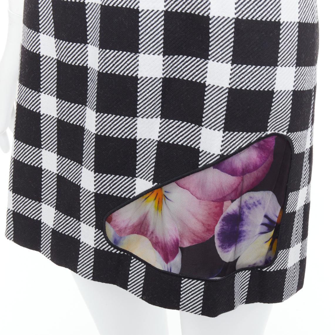 CHRISTOPHER KANE virgin wool multicolor orchid plaid print dress IT38 XS For Sale 2