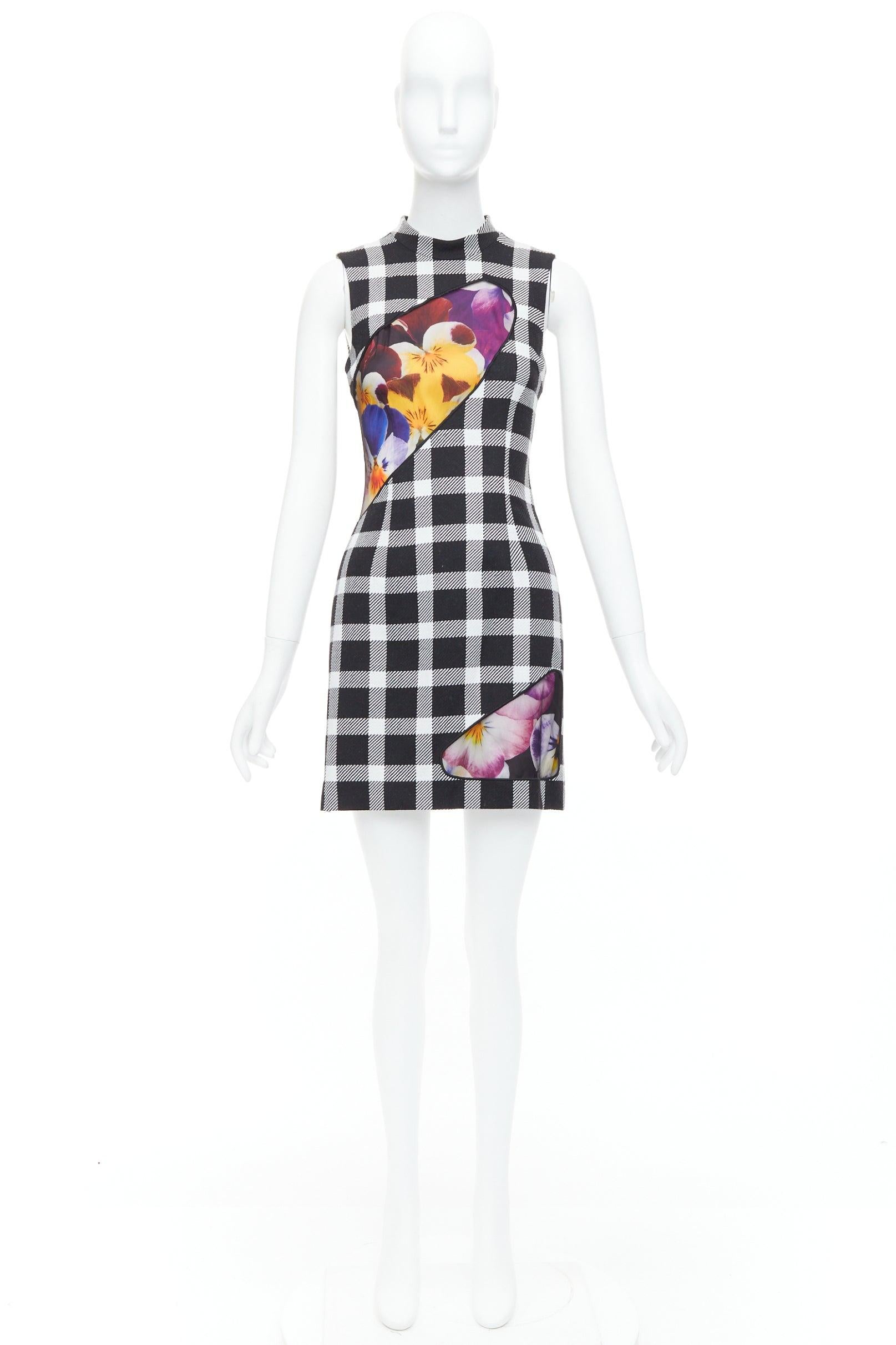 CHRISTOPHER KANE virgin wool multicolor orchid plaid print dress IT38 XS For Sale 4