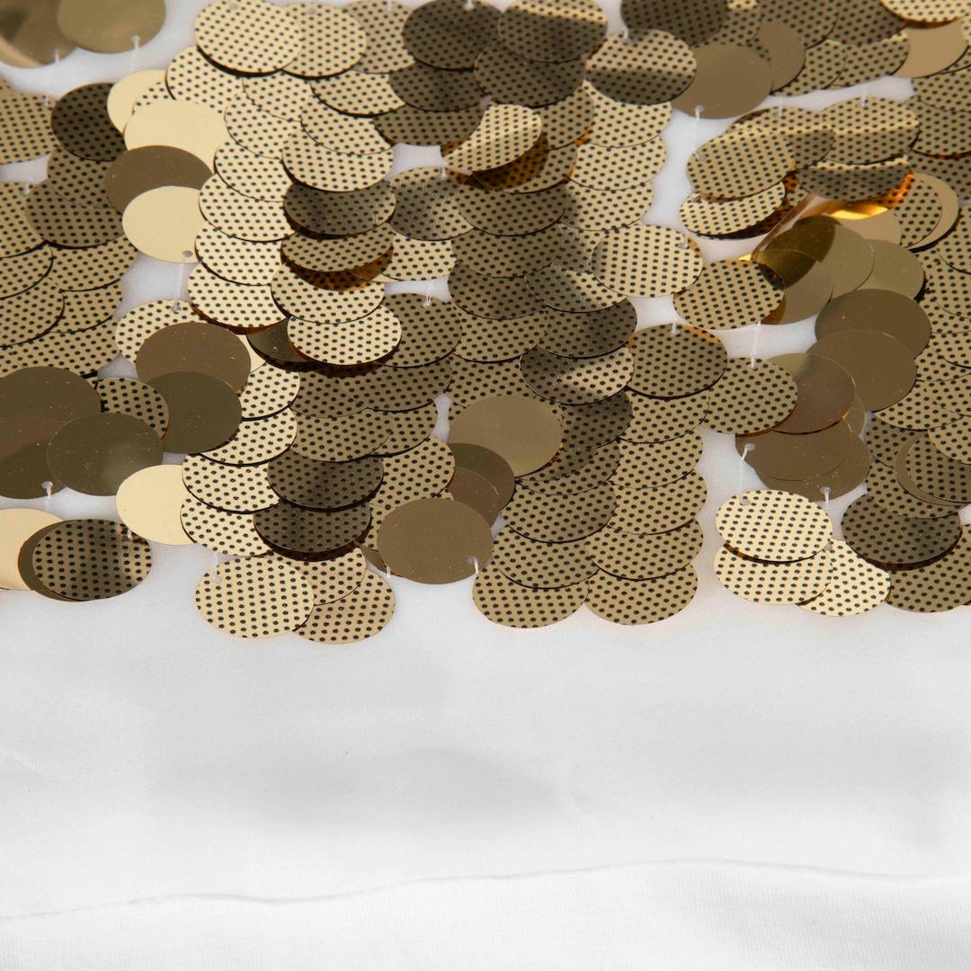 Beige Christopher Kane Top à paillettes blanc et or Taille L en vente