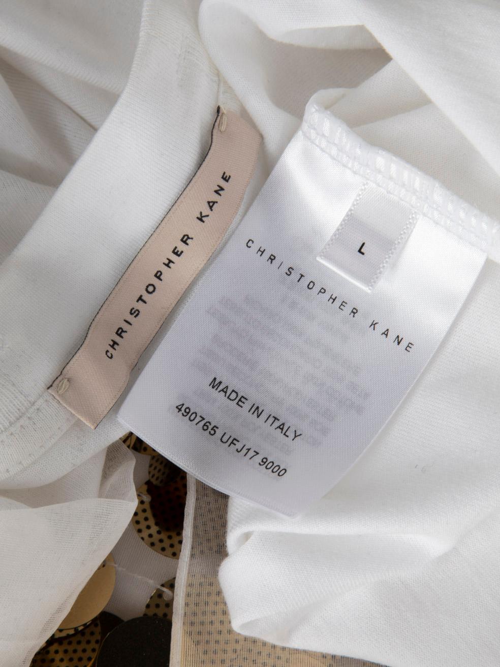 Christopher Kane Top à paillettes blanc et or Taille L Pour femmes en vente