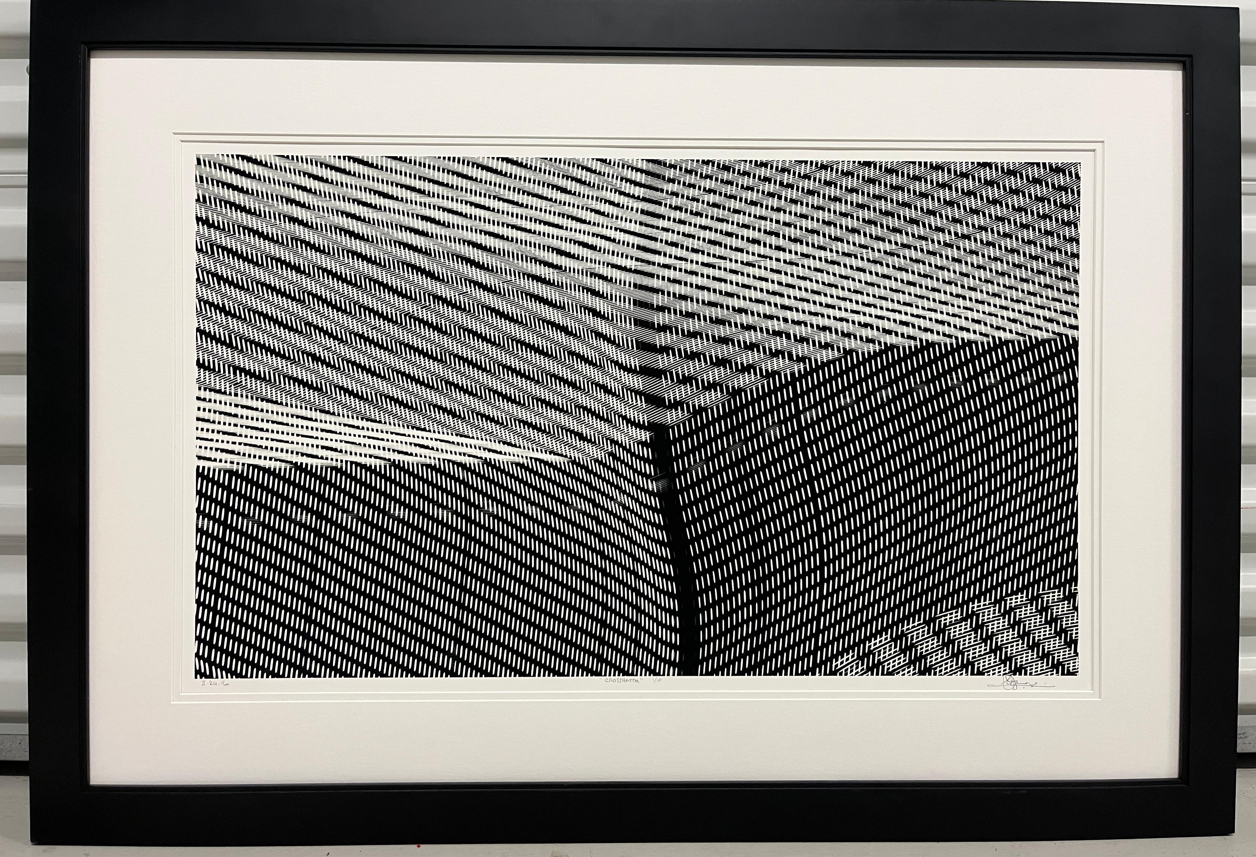 Christopher Kennedy (Photo Luminism) Black and White Photograph – Kreuzschraffur