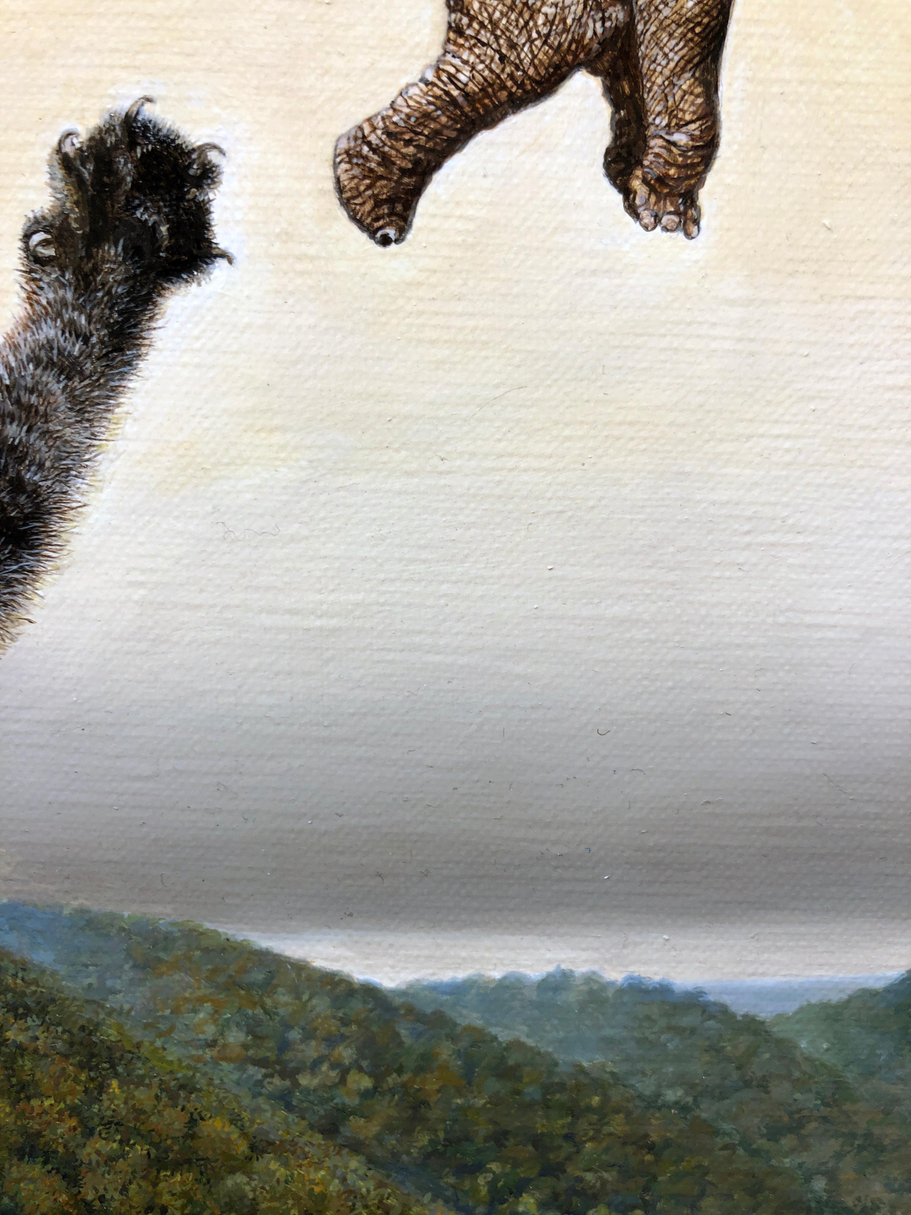 Cat as Catch Can -Surreal Painting, Cat, Medieval Falconry, Bat-Eared Elephant 11