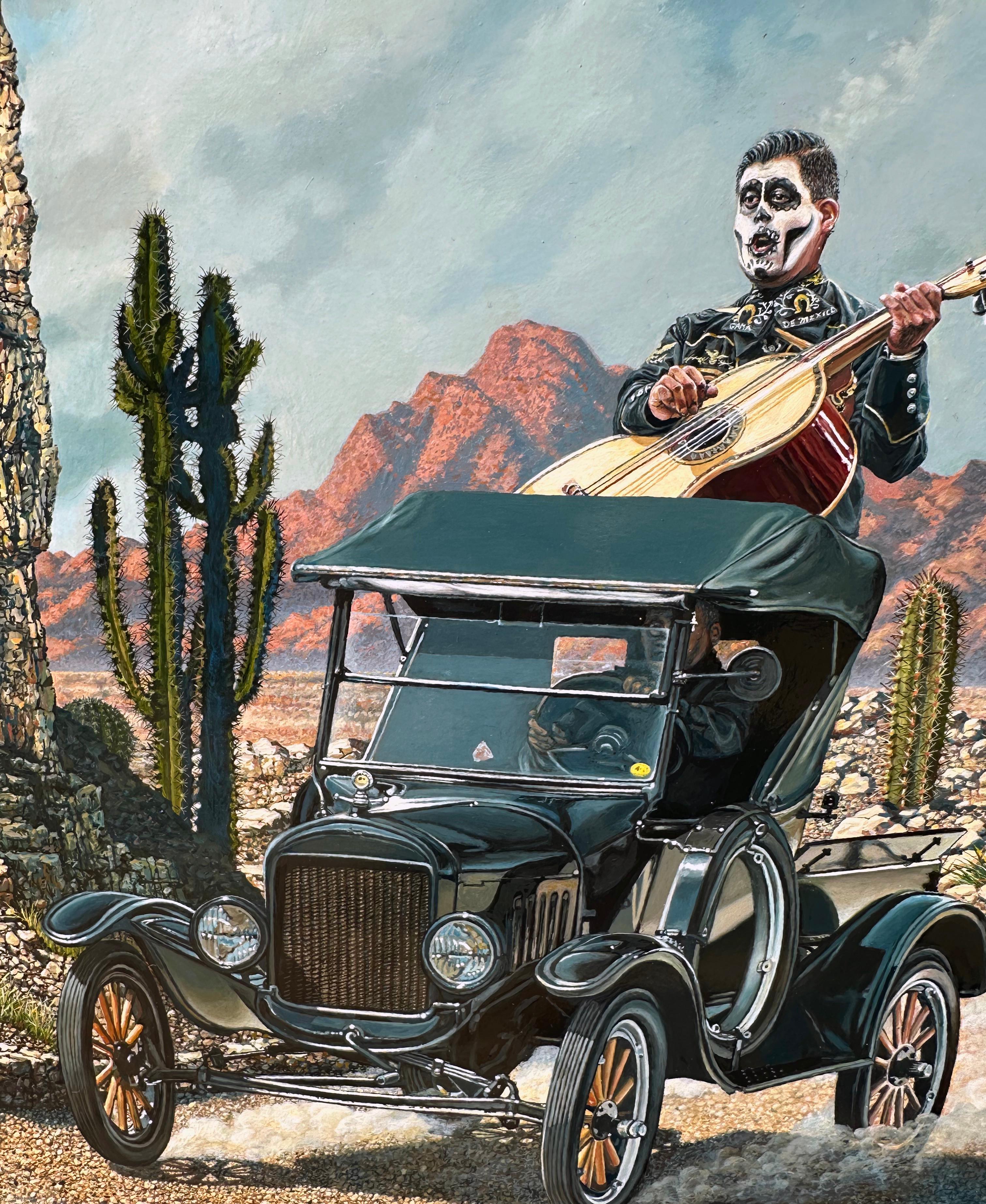 Desierto Desértico - Escena Rural Surrealista, Pintura al Óleo Original Hiperrealista en venta 2