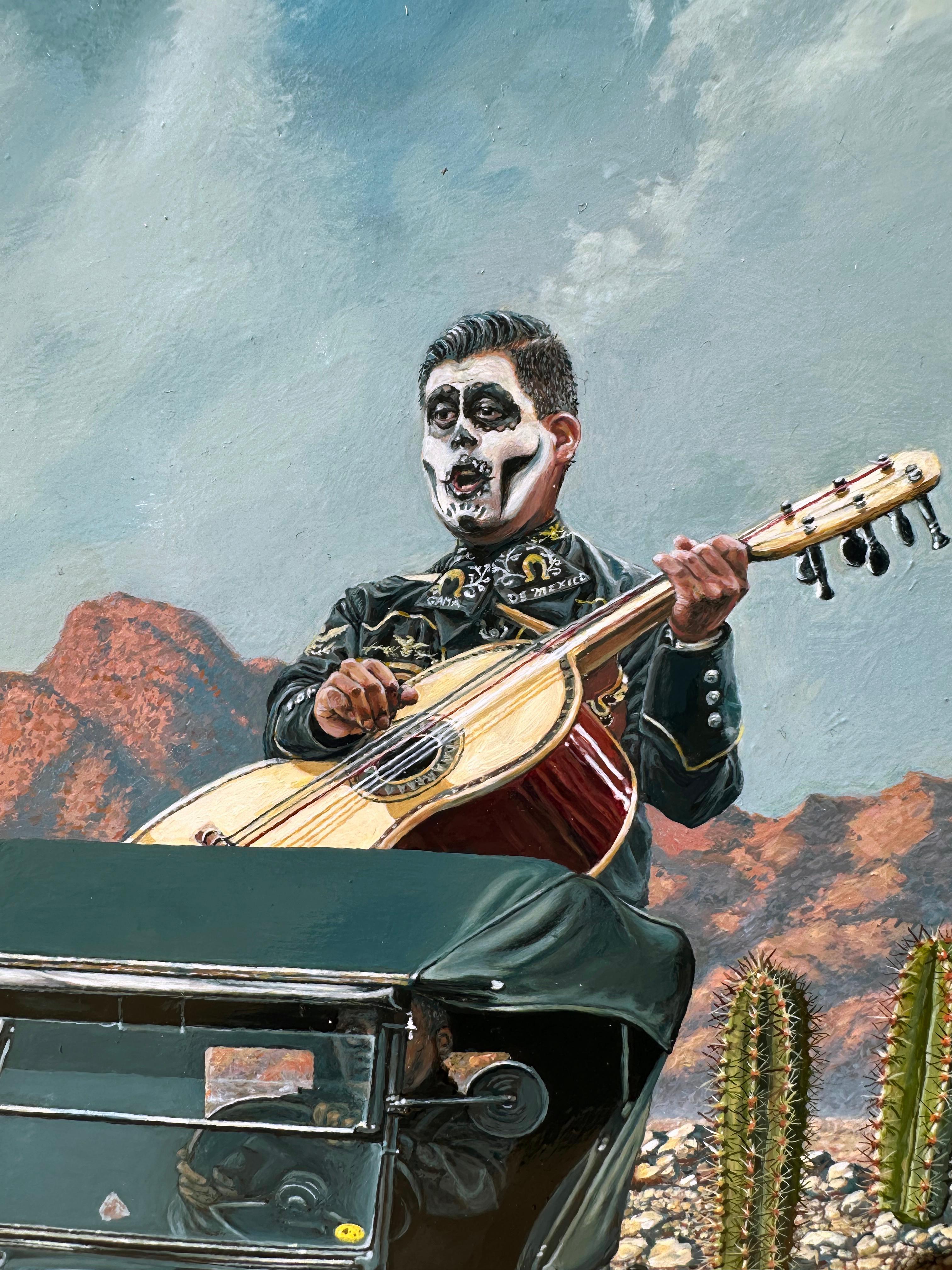 Desierto Desértico - Escena Rural Surrealista, Pintura al Óleo Original Hiperrealista en venta 3