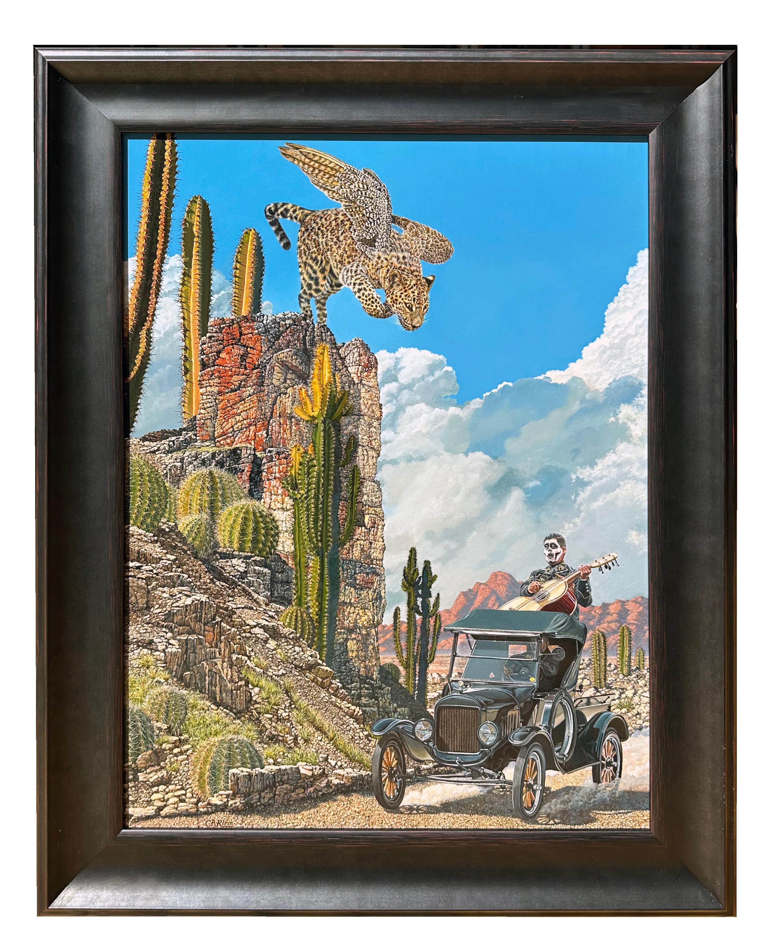 Desert Desert - Surreal Rural Scene, Hyper-realistic Original Oil Painting