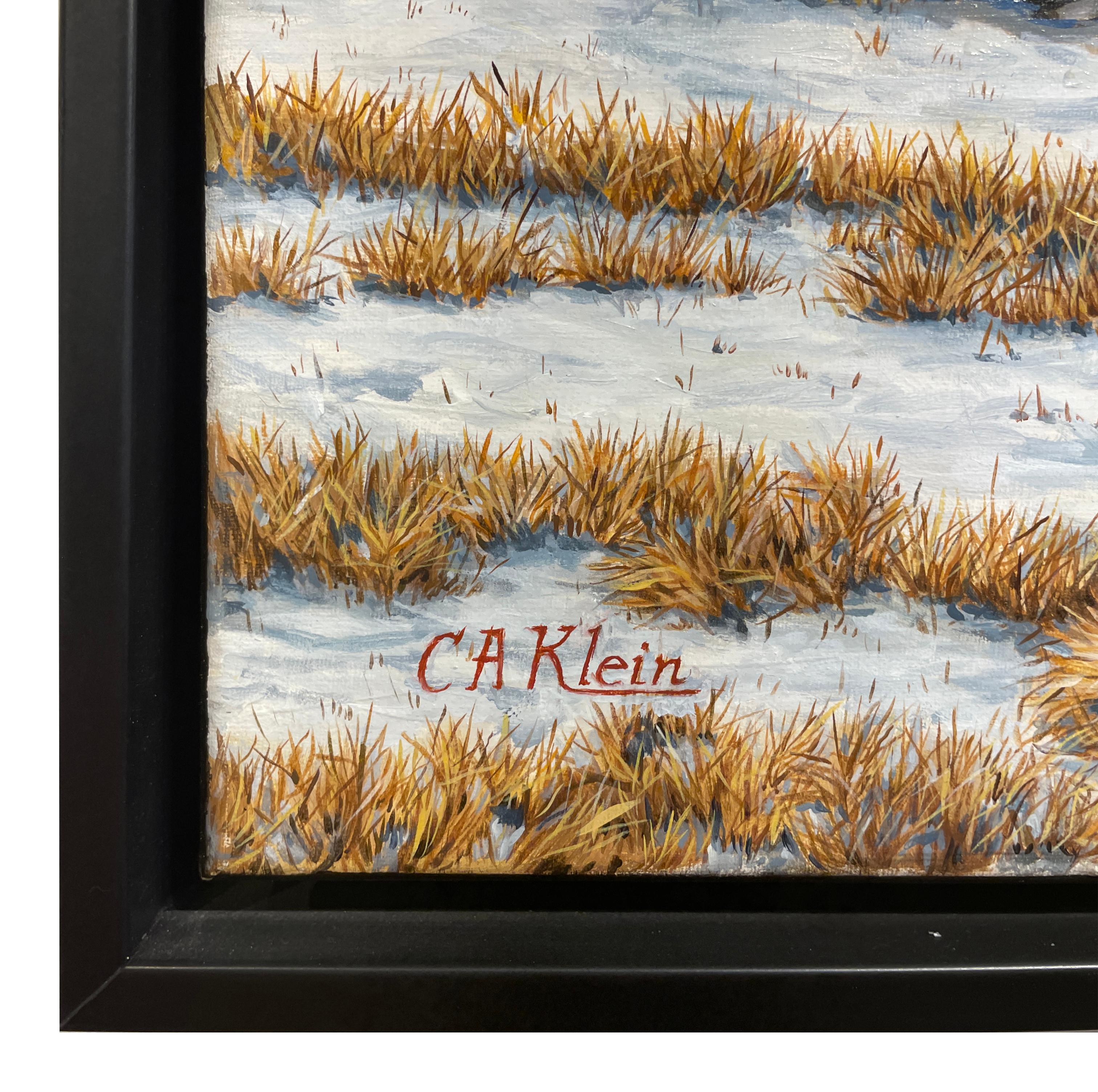 MusCATteer - Surreal Rural Scene, Hyper-realistic Original Oil Painting, Framed For Sale 1
