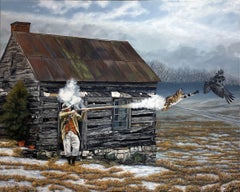 MusCATteer - Surreal Rural Scene, Hyper-realistic Original Oil Painting, Framed