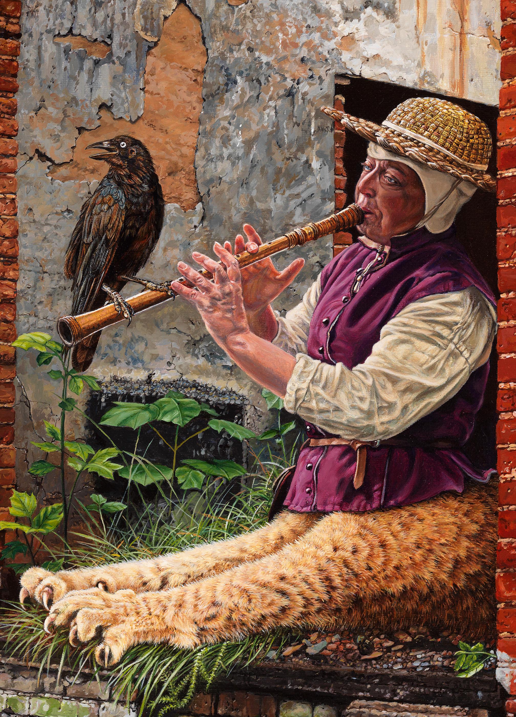 Le joueur de flûte de printemps - Painting de Christopher Klein