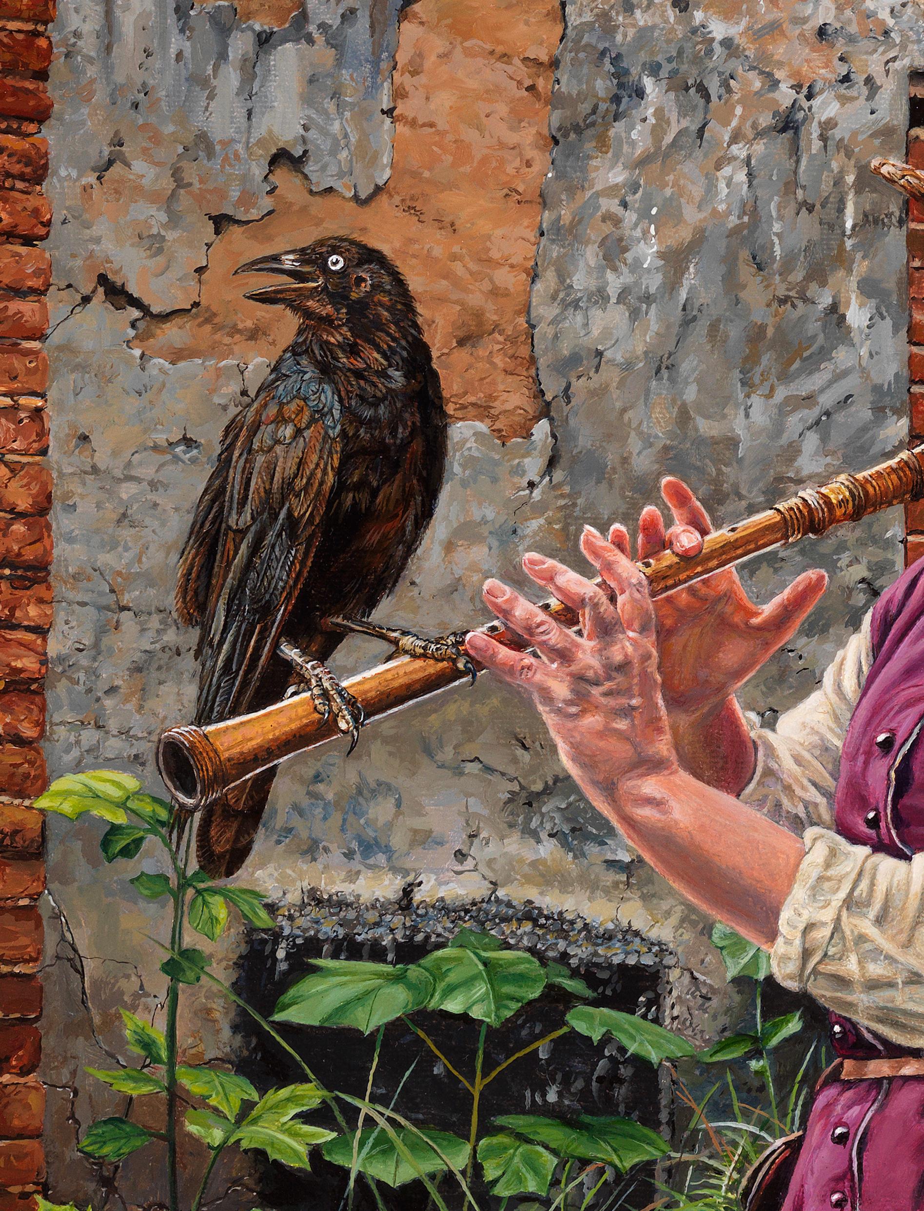 Le joueur de flûte de printemps - Surréalisme Painting par Christopher Klein