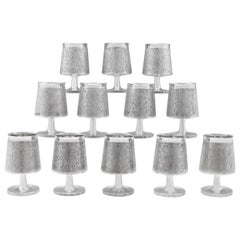 Christopher Lawrence Design Sterling Silver Mid-Century Modern Set of 12 Goblets