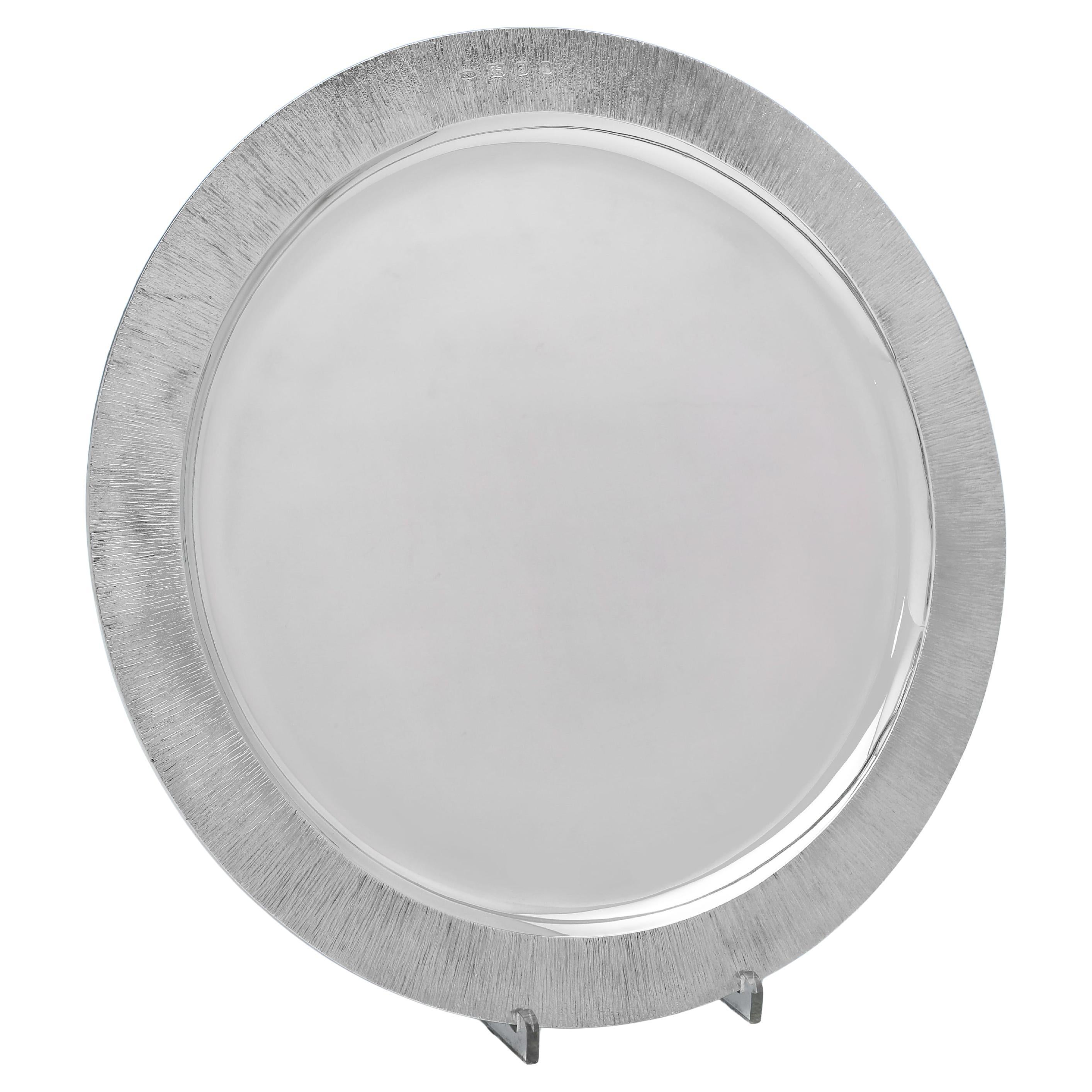 Christopher Lawrence - bandeja redonda de plata de ley - diseño modernista - 1972 en venta