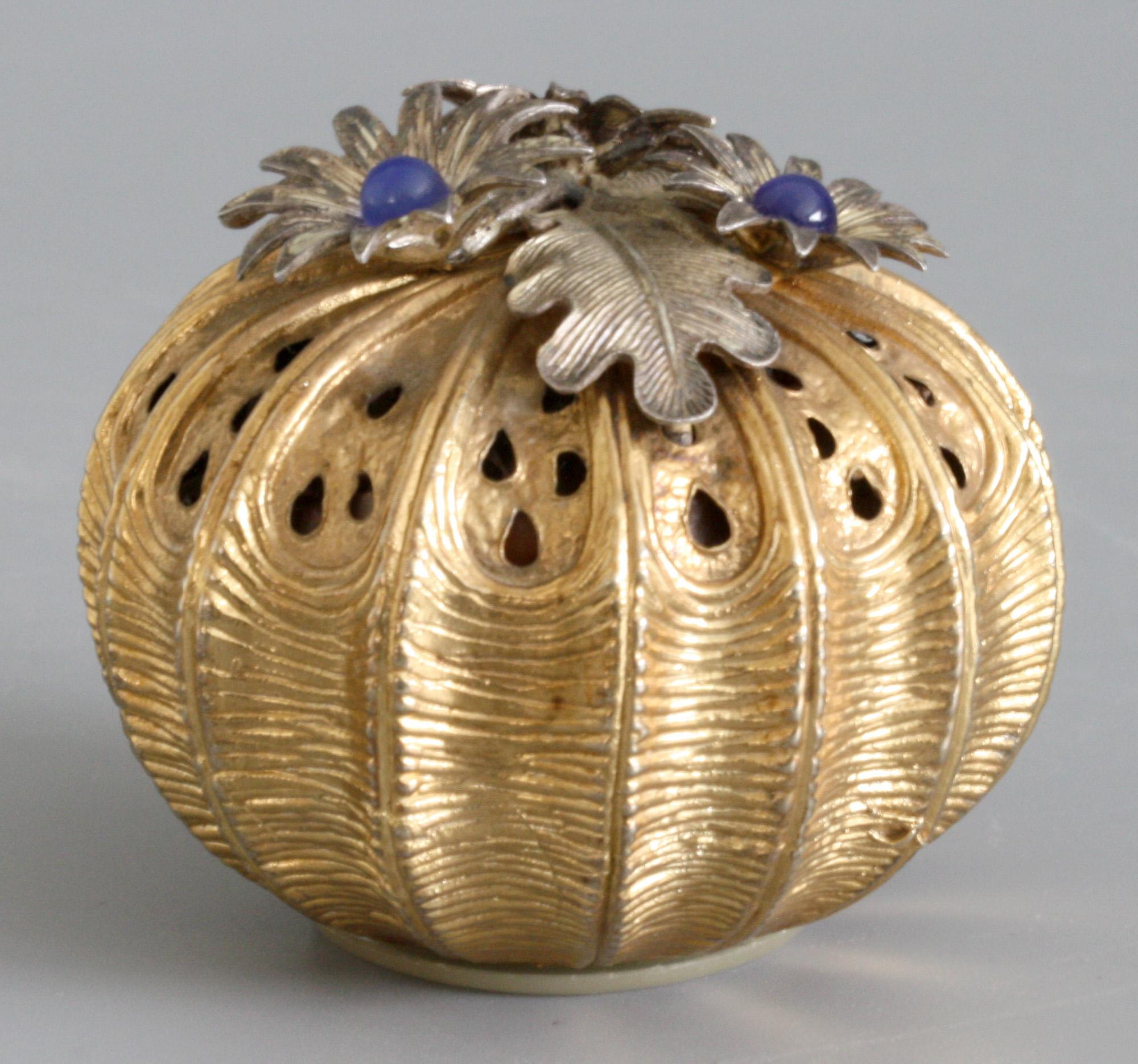 Late 20th Century Christopher Lawrence Silver Gilt Floral Pomander, London, 1982