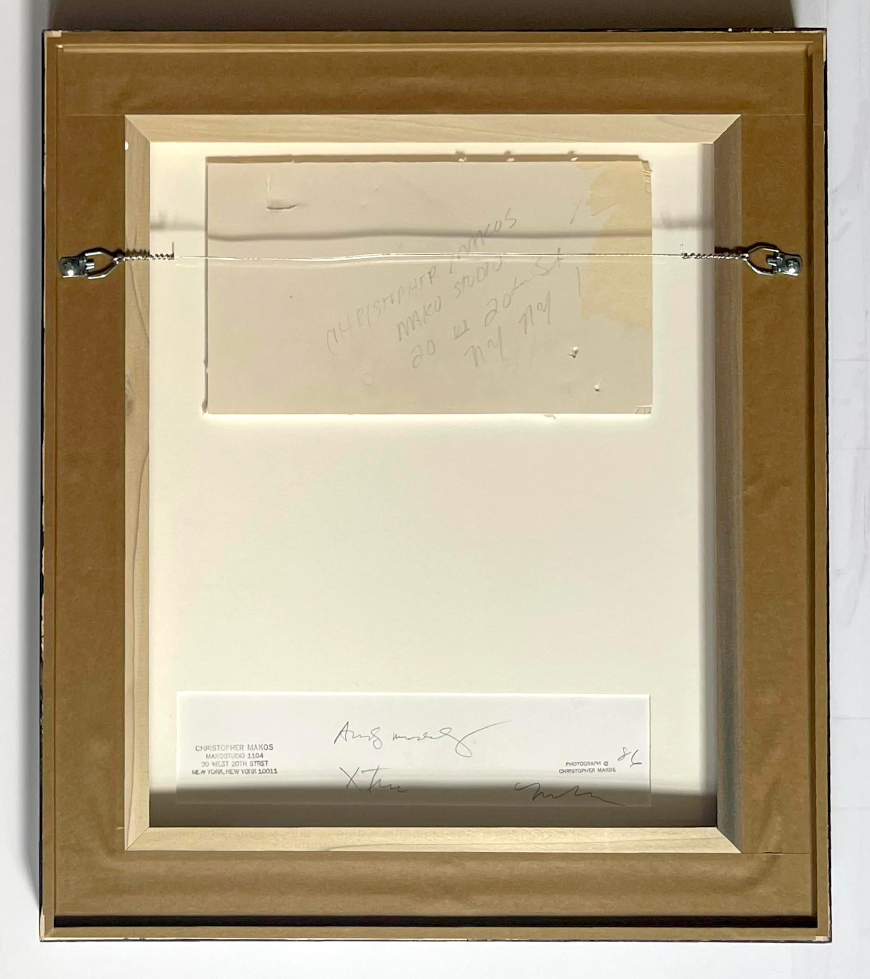Portrait of Andy Warhol, hand signed by BOTH Andy Warhol and Christopher Makos For Sale 5