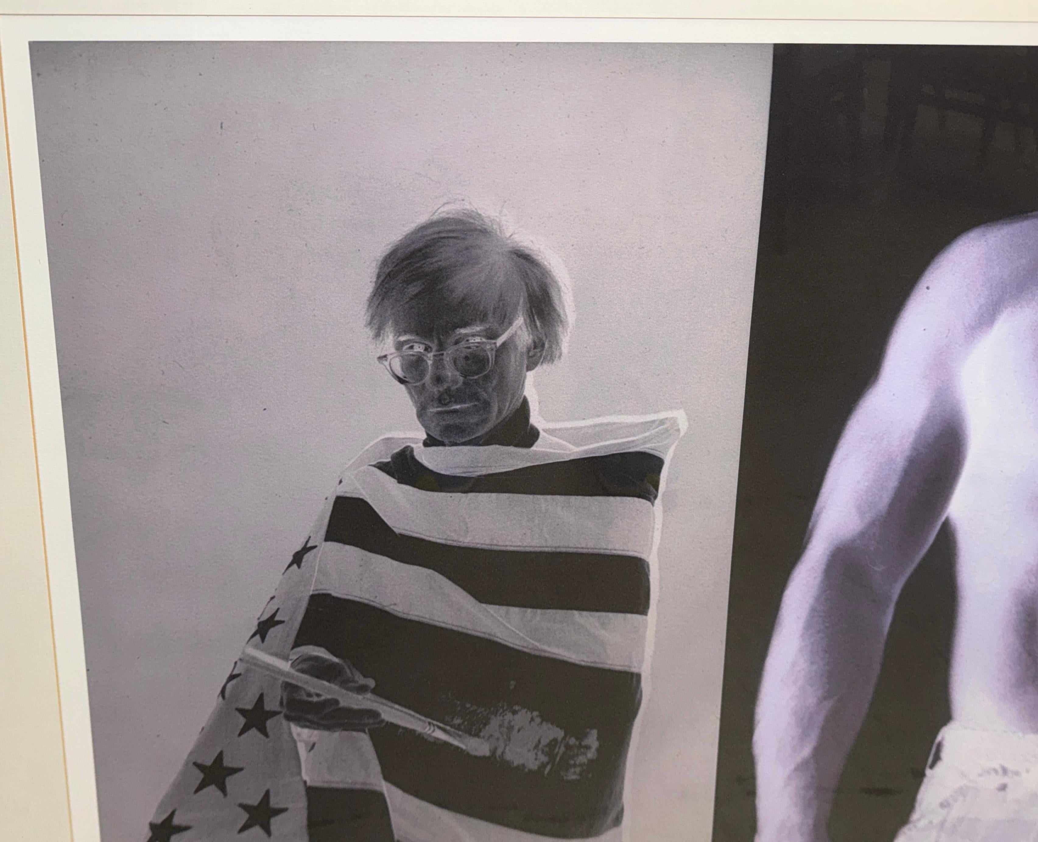 Christopher Makos Signed Print  of Andy Warhol Wrapped in American Flag For Sale 2