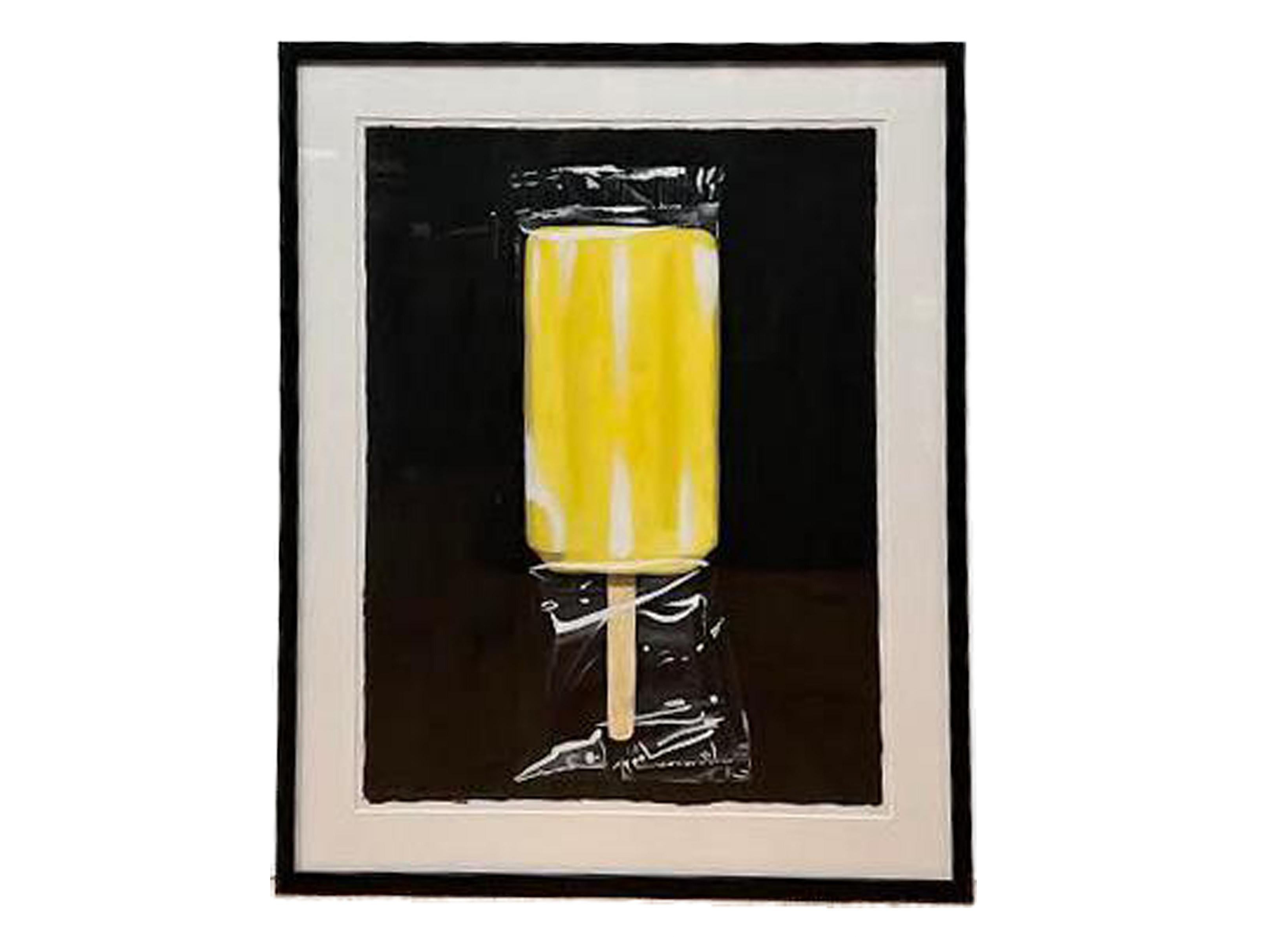 Christopher Mark Brennan Figurative Painting - "LIFE and DEATH of a Yellow Popsicle" Acrylic Painting by Mark Brennan