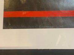 "Round Squares" Abstrait géométrique rouge, noir et blanc de C.C. Brennan