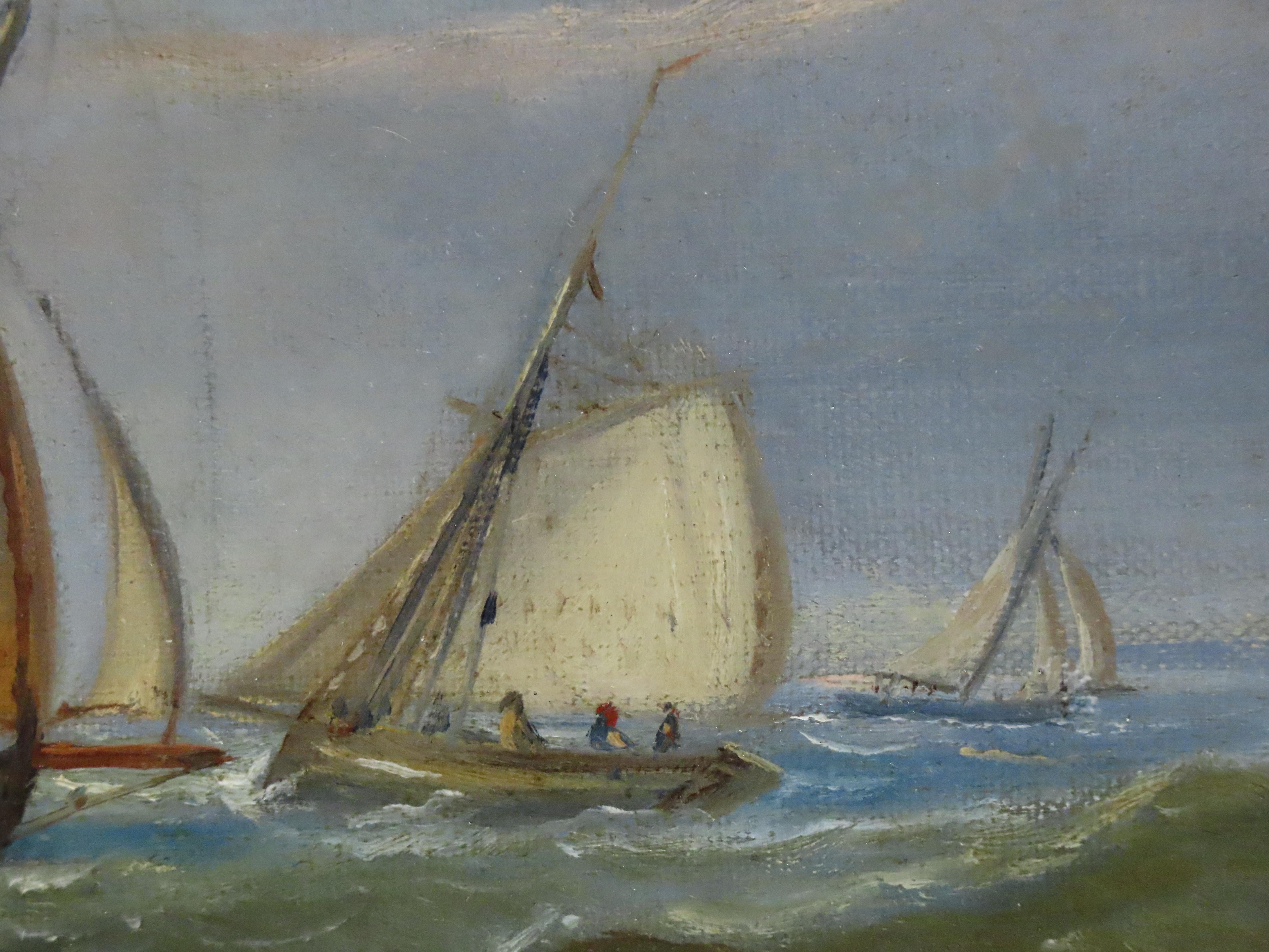 Paar Ölgemälde auf Karton, Christopher Mark Maskell. „A Suffolk Fishing Fleet“ im Angebot 6